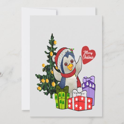 かわいいペンギンのクリスマスカード シーズンカード (正面)