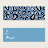 かわいいペンギンのクリスマスギフトタグ (正面&裏面)