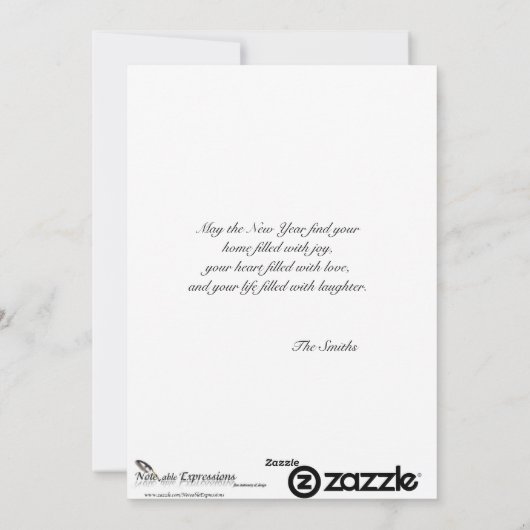 かわいいペンギンのクリスマスツリーのグリーティングカード シーズンカード (裏面)