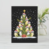かわいいペンギンのクリスマスツリー 楽しいホリデー 招待状 (スタンド正面)