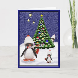 かわいいペンギンのクリスマスパライソ カスタム シーズンカード