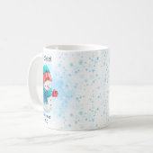 かわいいペンギンのクリスマスパーソナルネーム コーヒーマグカップ (正面左)