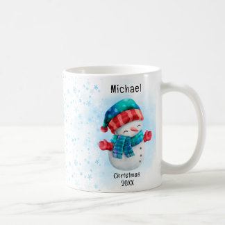 かわいいペンギンのクリスマスパーソナルネーム コーヒーマグカップ