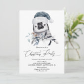 かわいいペンギンのクリスマスパーティー冬の招待状 招待状 (スタンド正面)