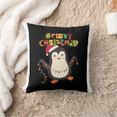かわいいペンギンのクリスマスピロー クッション (ブランケット)