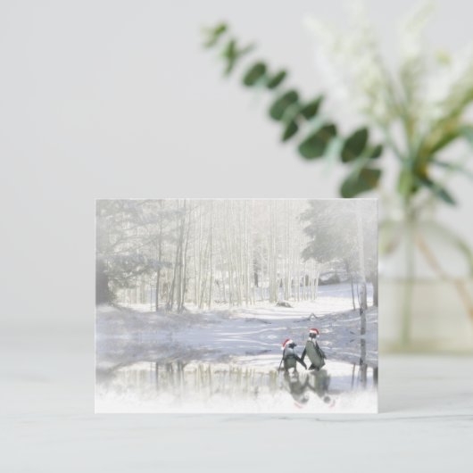 かわいいペンギンのクリスマスポストカード シーズンポストカード (スタンド正面)