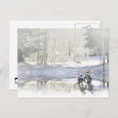 かわいいペンギンのクリスマスポストカード シーズンポストカード (正面/裏面)