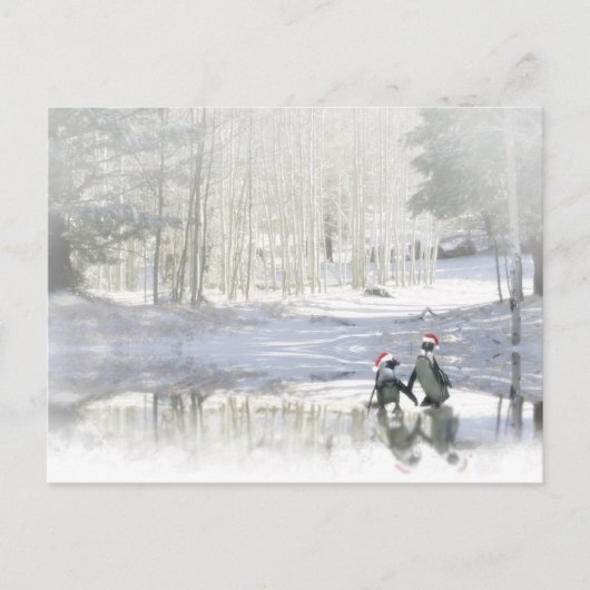 かわいいペンギンのクリスマスポストカード シーズンポストカード (正面)