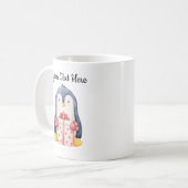 かわいいペンギンのクリスマスマグカップ(名入れ可) コーヒーマグカップ (正面左)