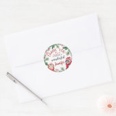 かわいいペンギンのクリスマス2回目の誕生日ありがとう ラウンドシール (封筒)