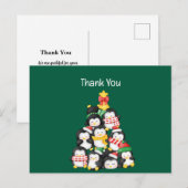 かわいいペンギンのクリスマス シーズンポストカード (正面/裏面)