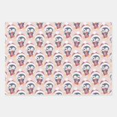 かわいいペンギンのクリスマス ラッピングペーパーシート (正面3)