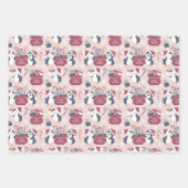 かわいいペンギンのクリスマス ラッピングペーパーシート (正面2)