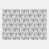 かわいいペンギンのクリスマス ラッピングペーパーシート (正面)