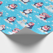 かわいいペンギンのクリスマス ラッピングペーパー (角)