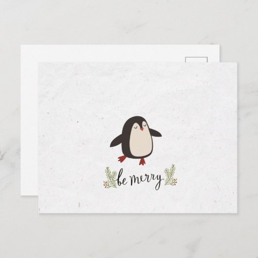 かわいいペンギンのクリスマス 案内ポストカード (正面/裏面)