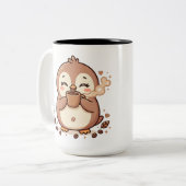 かわいいペンギンのコーヒーマグ ツートーンマグカップ (正面左)