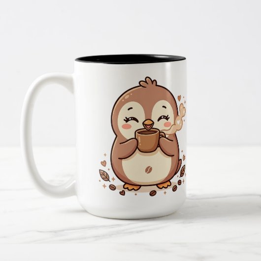 かわいいペンギンのコーヒーマグ ツートーンマグカップ (左)