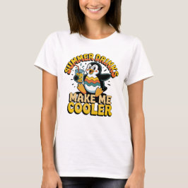 かわいいペンギンのサマードリンクで涼しくレトロスタイル Tシャツ