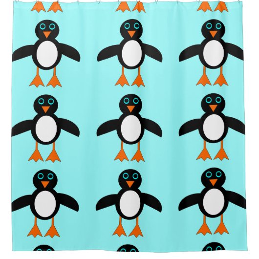 かわいいペンギンのシャワーカーテン シャワーカーテン (正面)