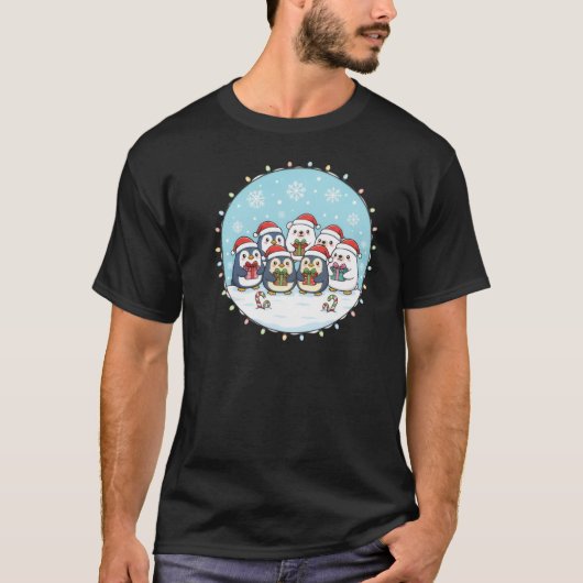 かわいいペンギンのシロクマのクリスマスTシャツ Tシャツ (正面)