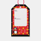 かわいいペンギンのスタック ギフトタグ (裏面)