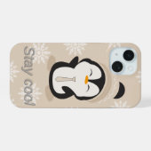 かわいいペンギンのステイ クール スマホケース iPhone 15ケース (裏面横)