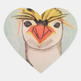 かわいいペンギンのステッカー ハートシール