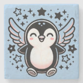 かわいいペンギンのダイニングストーンコースター ストーンコースター (正面)