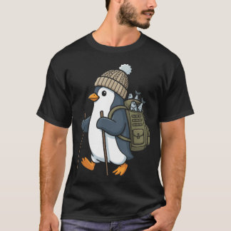 かわいいペンギンのハイキング Tシャツ