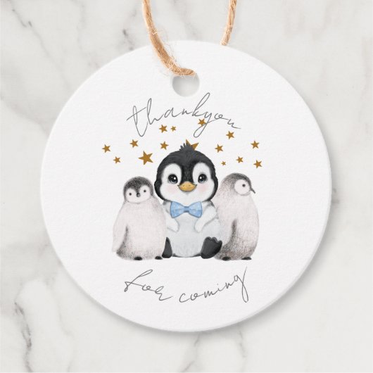 かわいいペンギンのブルーサンクユー フェイバータグ (正面)