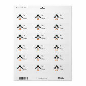 かわいいペンギンのプレゼントラベル ラベル (フルシート)