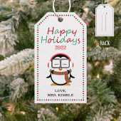 かわいいペンギンのホリデーギフトタグ(表&裏) ギフトタグ