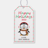 かわいいペンギンのホリデーギフトタグ(表&裏) ギフトタグ (正面)