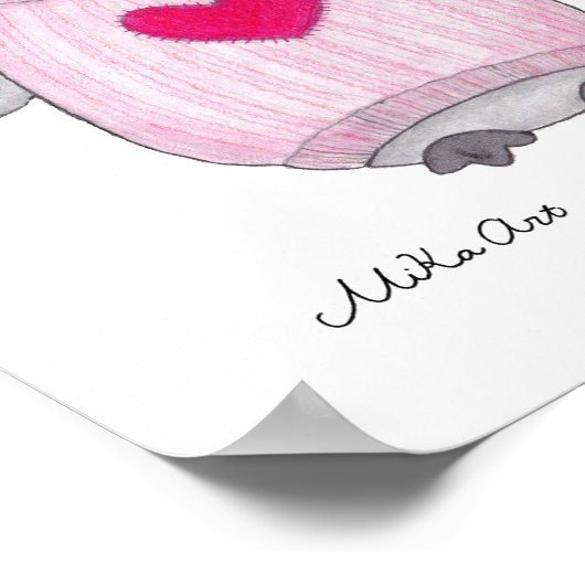 かわいいペンギンのポスター ペンギンの絵 幼児向けアート ポスター (角)