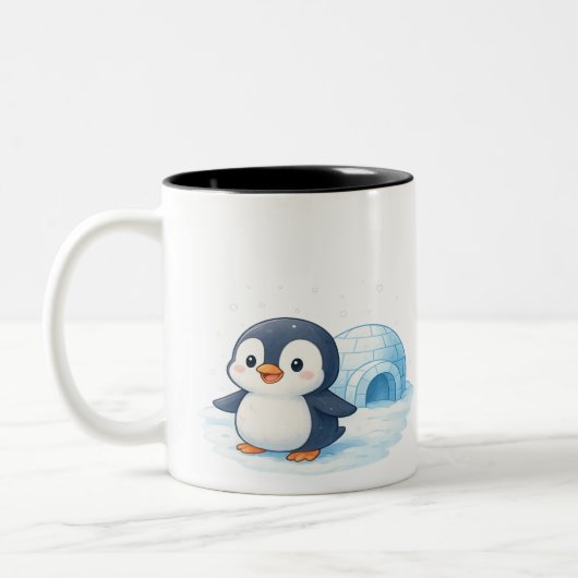 かわいいペンギンのマグカップ ツートーンマグカップ (左)