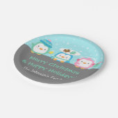 かわいいペンギンのメリークリスマスのパーティーの供給 ペーパープレート (アングル)