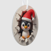 かわいいペンギンの両面ホリデーオーナメント オーナメント (正面)