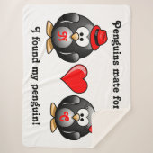 かわいいペンギンの仲間を見つけて人生の赤いハート シェルパブランケット (正面)