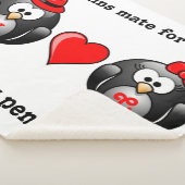 かわいいペンギンの仲間を見つけて人生の赤いハート シェルパブランケット (3/4)