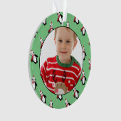 かわいいペンギンの写真フレーム オーナメント (正面)