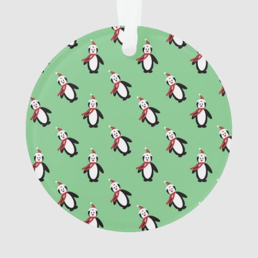 かわいいペンギンの写真フレーム オーナメント (裏面)