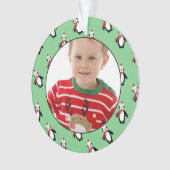 かわいいペンギンの写真フレーム オーナメント (正面)