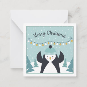 かわいいペンギンの冬のアート クリスマスおめでとう ノートカード