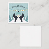 かわいいペンギンの冬のアート クリスマスおめでとう ノートカード (正面/裏面)