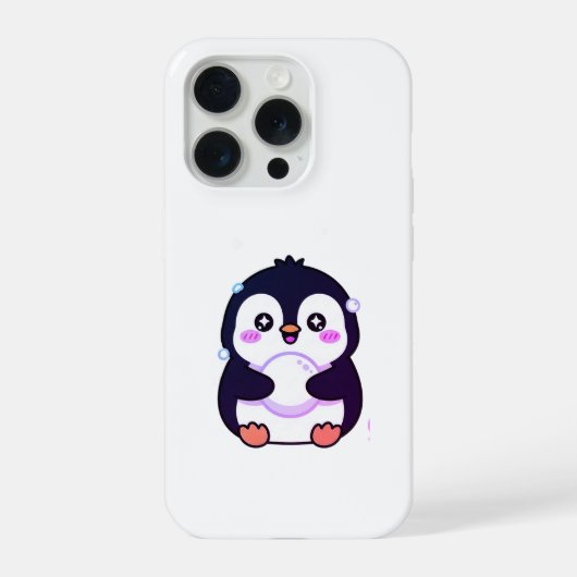 かわいいペンギンの冬のスマホケース iPhoneケース (裏面)