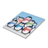 かわいいペンギンの冬のマフラー グループハグ タイル (側面)