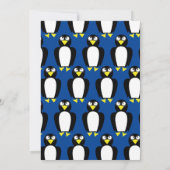 かわいいペンギンの冬の子どもたち1歳の誕生日パーティー 招待状 (裏面)