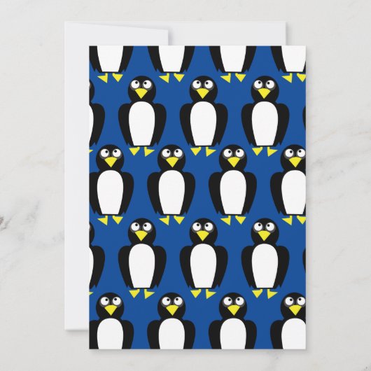 かわいいペンギンの冬の子どもたち1歳の誕生日パーティー 招待状 (裏面)