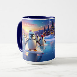 かわいいペンギンの冬の帽子 クリスマスマグカップ マグカップ